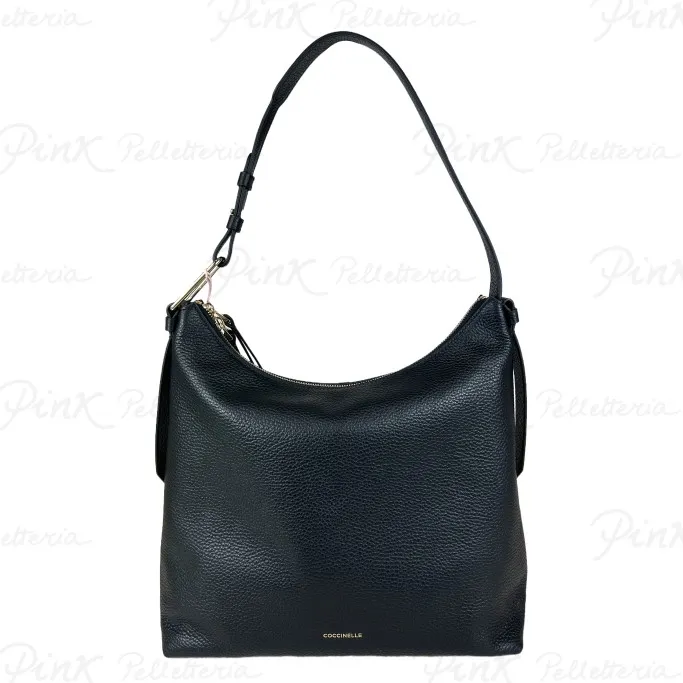 -COCCINELLE Malory Hobo Bag in Pelle E1R1K130201 001 Noir