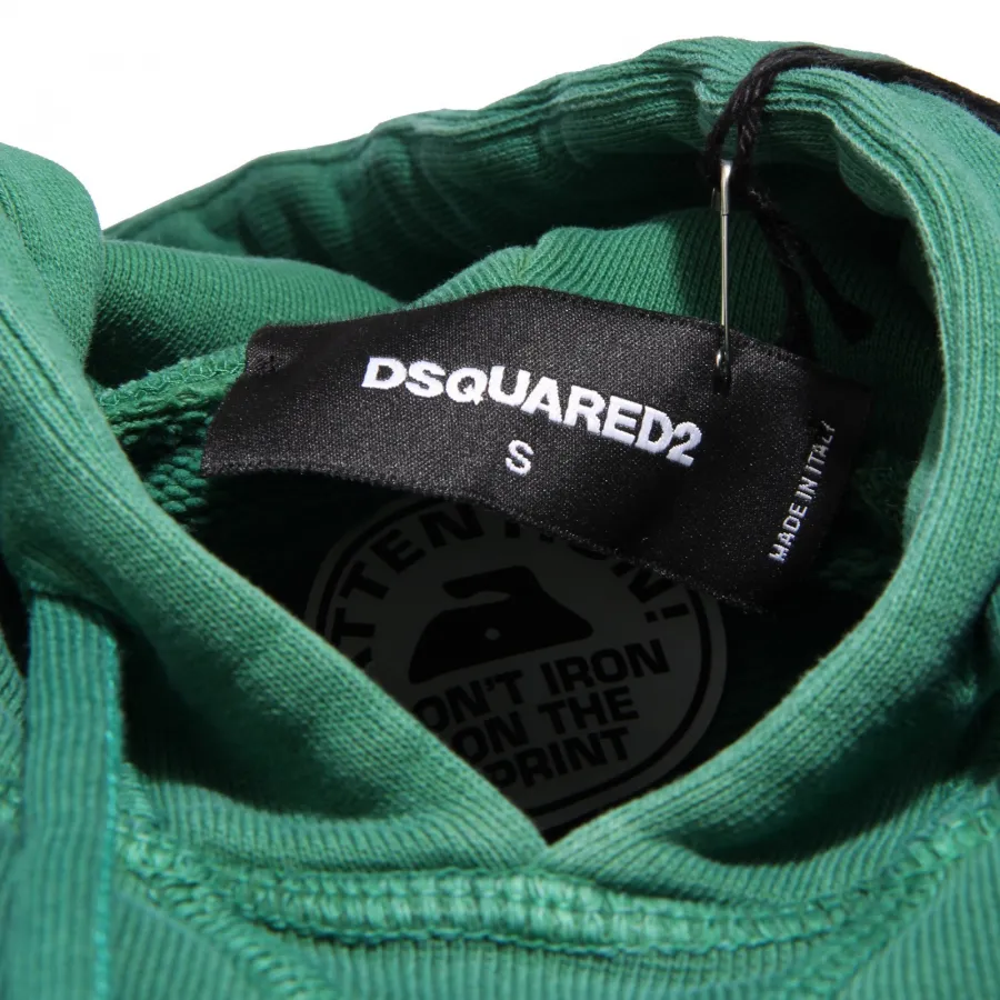 4910Q felpa uomo DSQUARED D2 cotone verde sweatshirt men