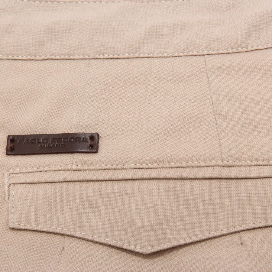 5139AE pantalone uomo PAOLO PECORA beige cotton/linen trouser man