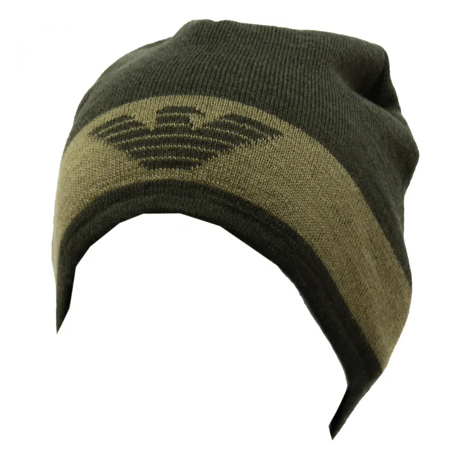 9664X cuffia BOY bimbo ARMANI JUNIOR GREEN mix wool beanie hat