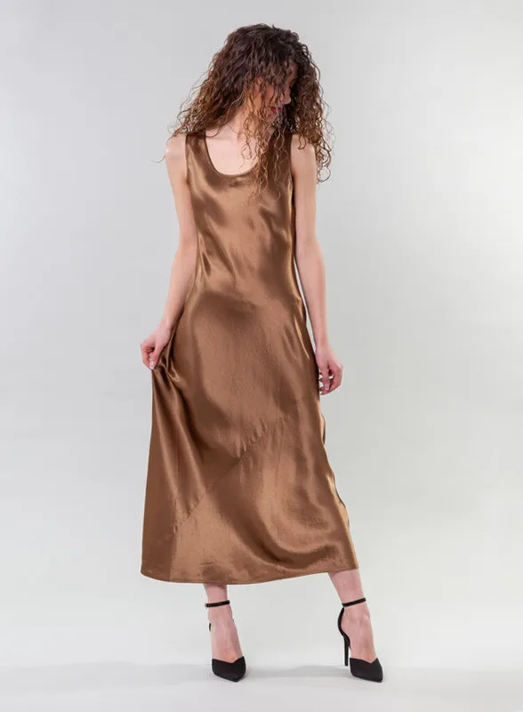 Abito in raso bronzo - Max Mara Leisure
