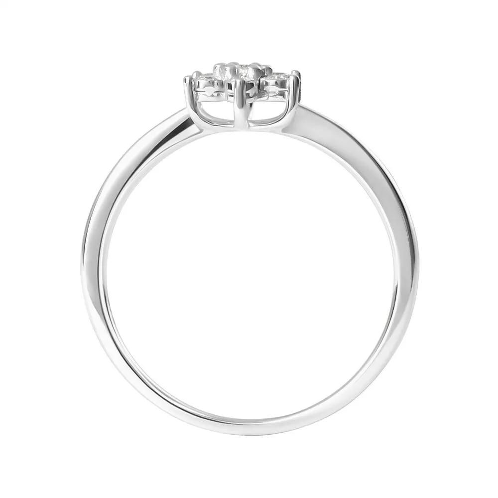 Anello Solitario Fiore Sophia Oro Bianco 375/1000 Diamante Bianco 0,05 ct 1432234