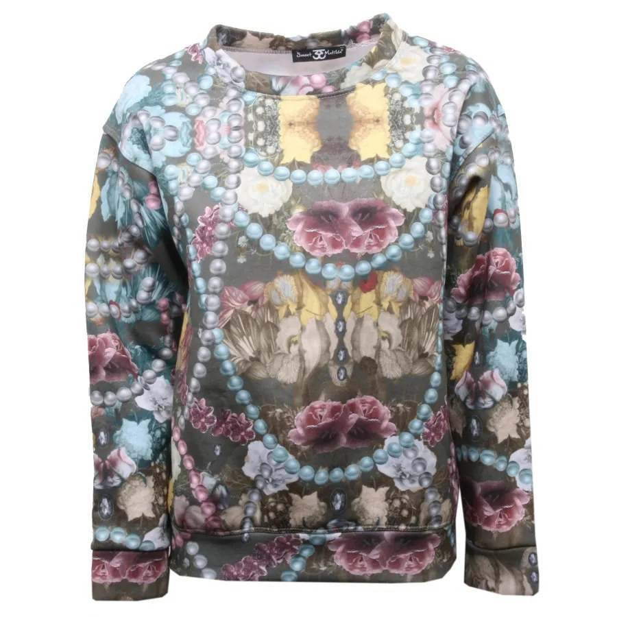 B5572 felpa donna SWEET MATILDA multicolor sweatshirt woman