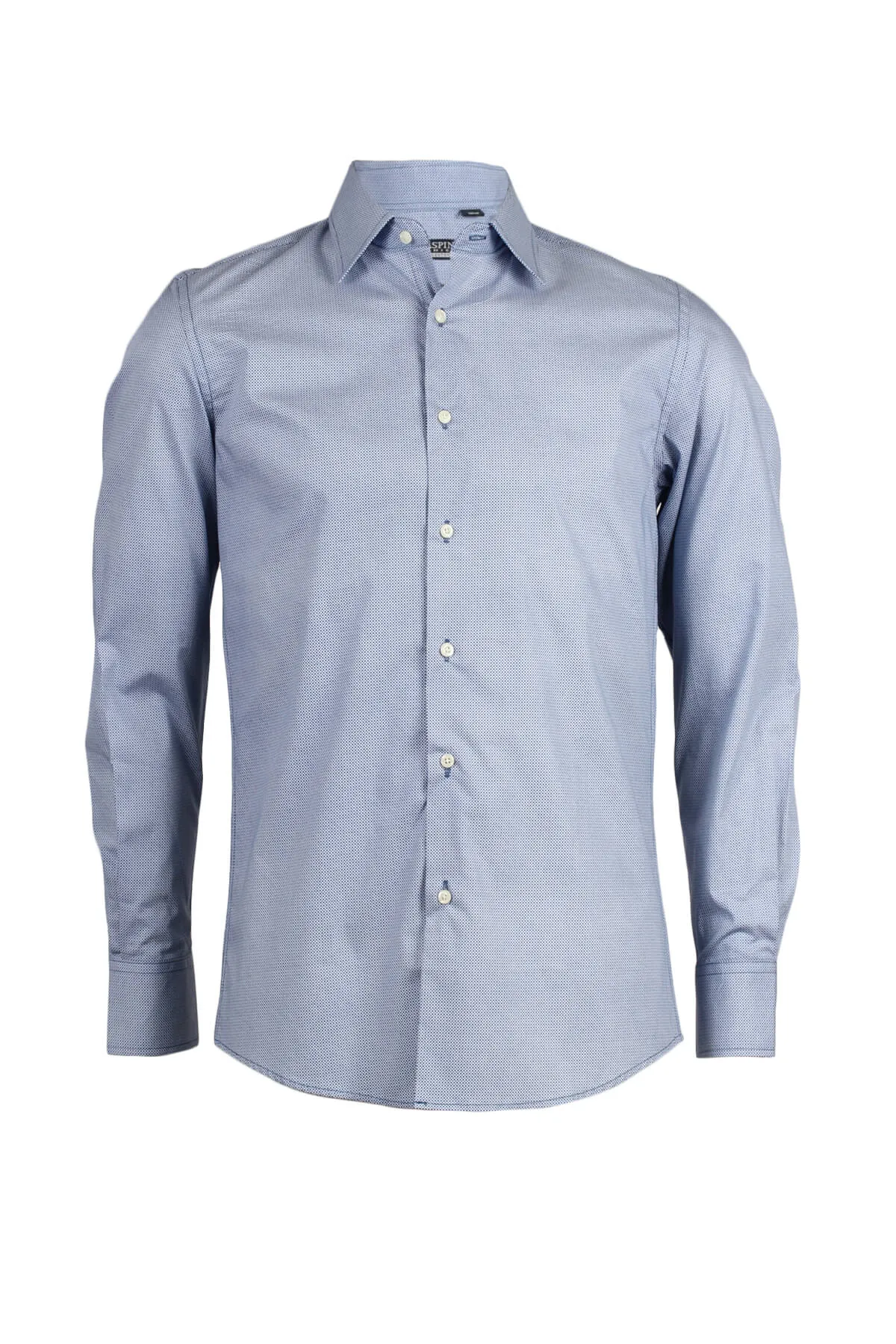 Camicia da uomo con microfantasia a contrasto