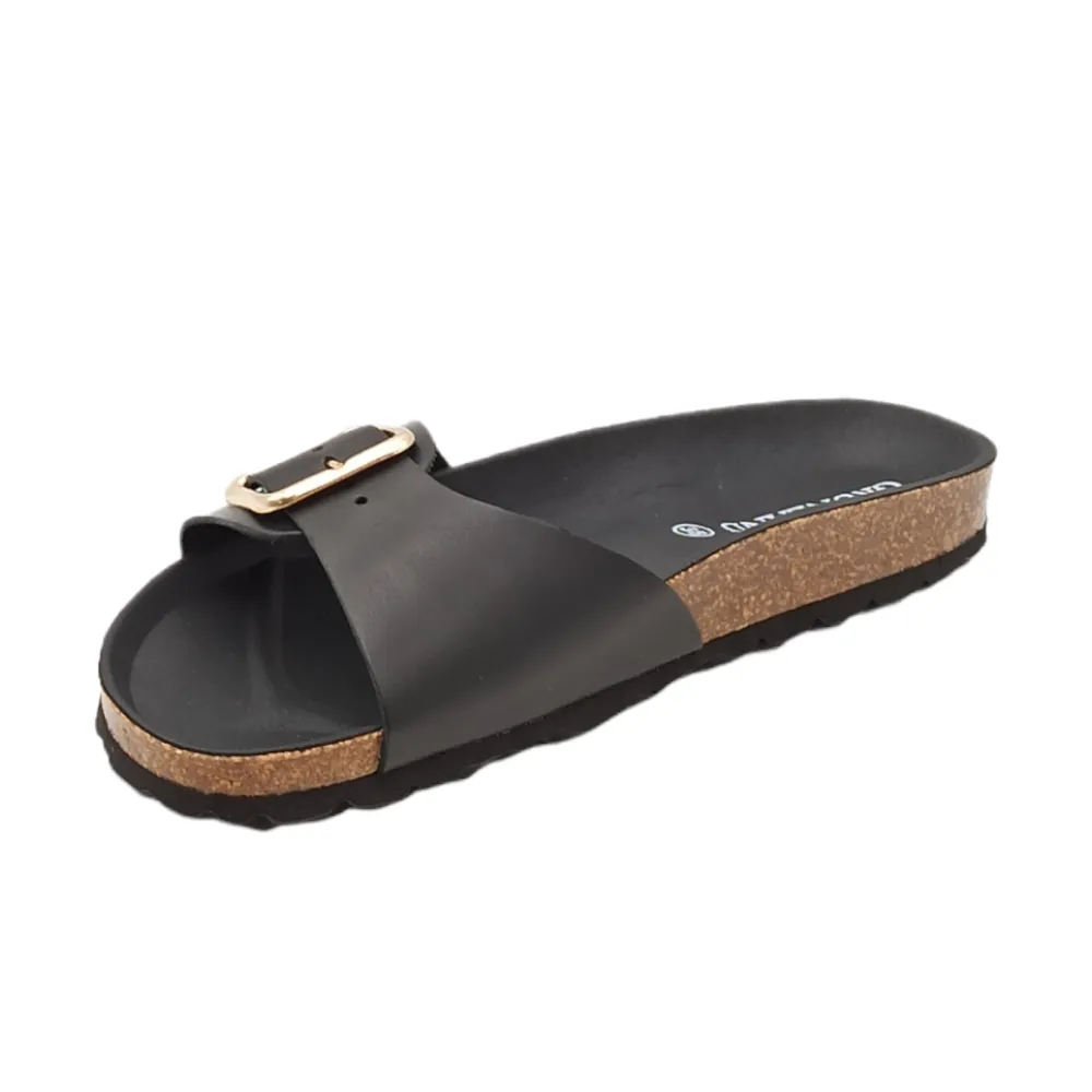 Ciabatta donna pelle Grunland CB0965 70SARA NERO
