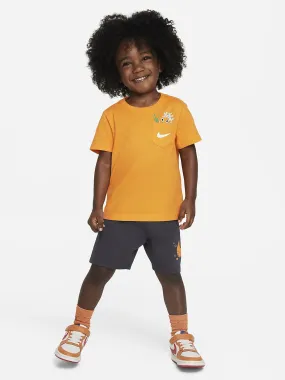 Completo set Nike da bambino kid in jersey di cotone giallo grigio Art:86K959-P6G