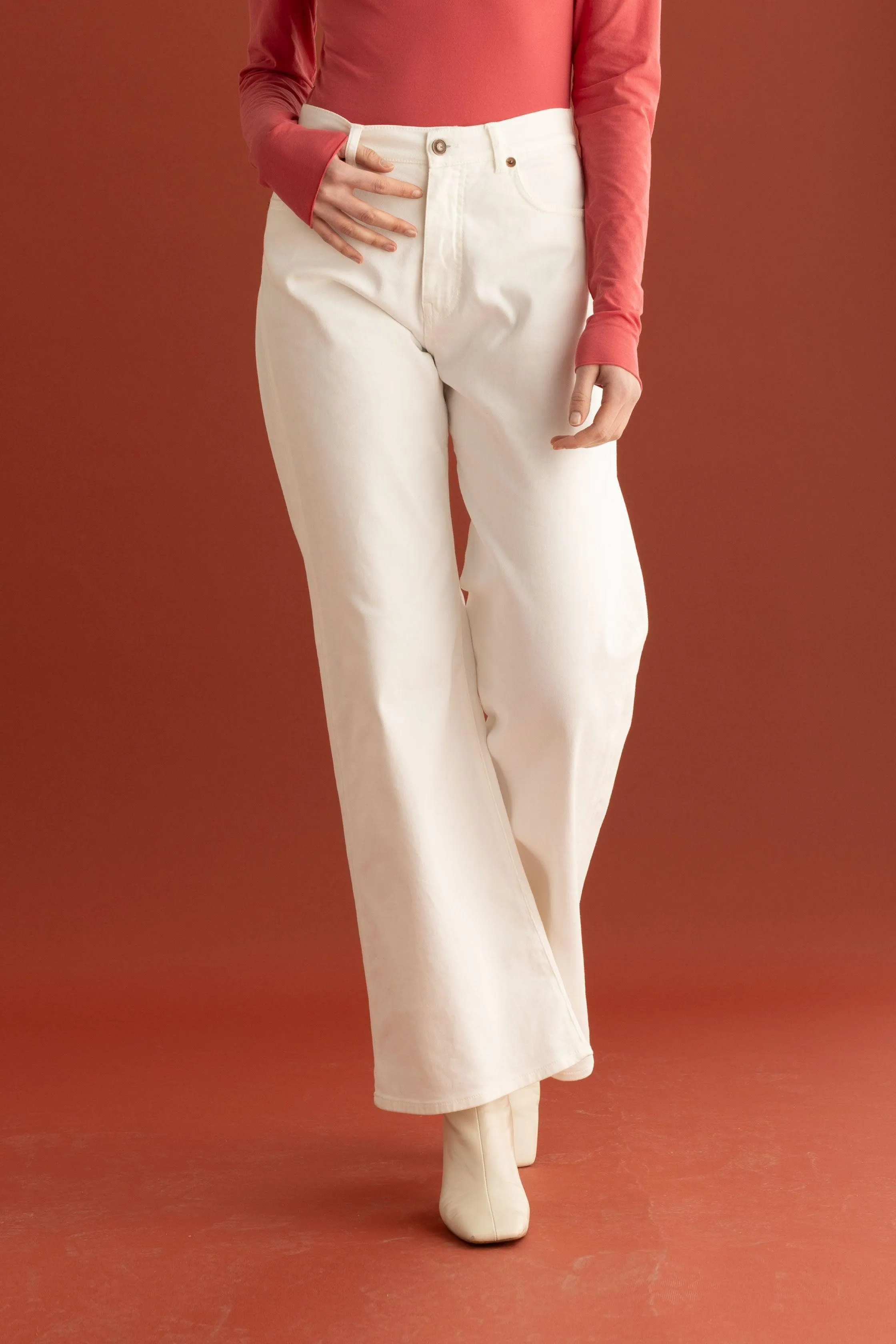 European Culture  ---------    ------------Pantalone Wide Leg 5 Tasche 074U 3821