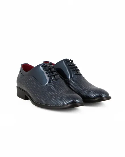 GIANMARCO VENTURI - Scarpa elegante blu allacciata con inserti in vernice                                            Previous pr