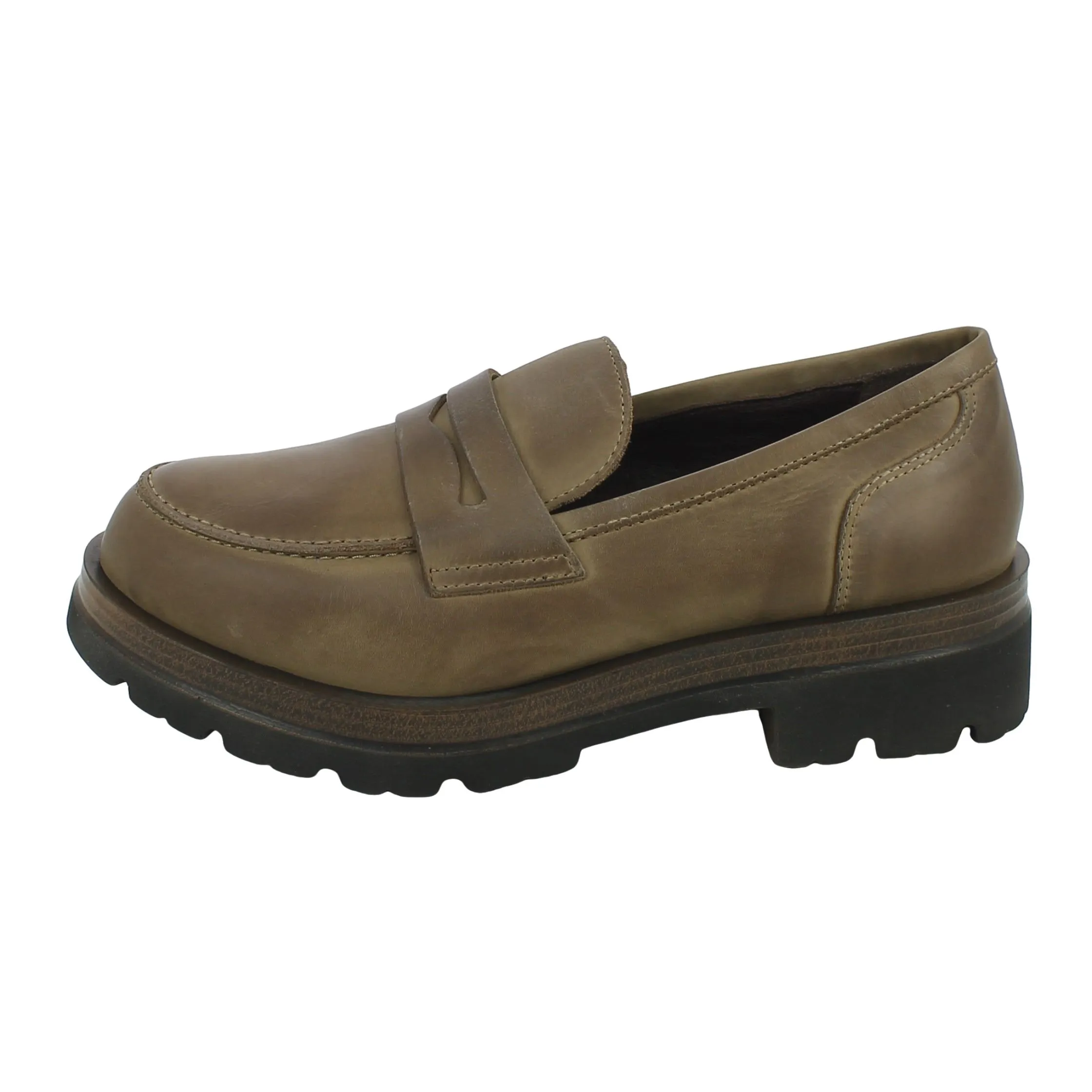Igi&Co  Mocassino in pelle ingrassata taupe con para gomma 