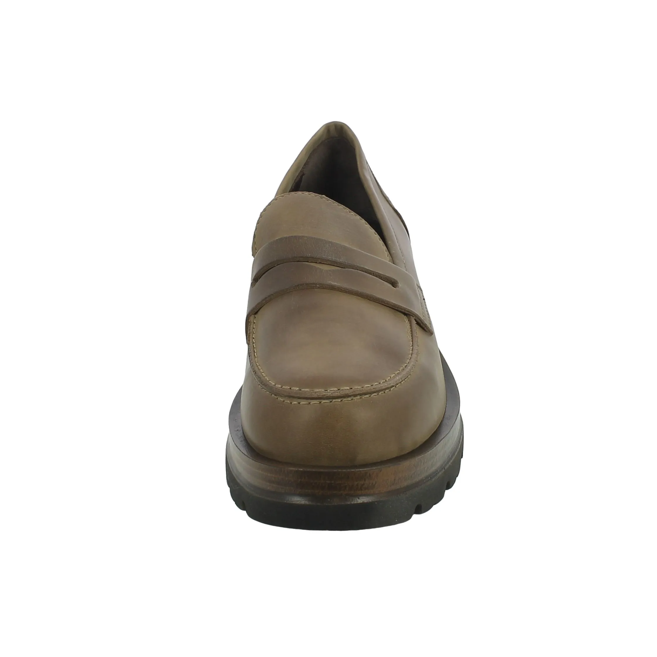 Igi&Co  Mocassino in pelle ingrassata taupe con para gomma 