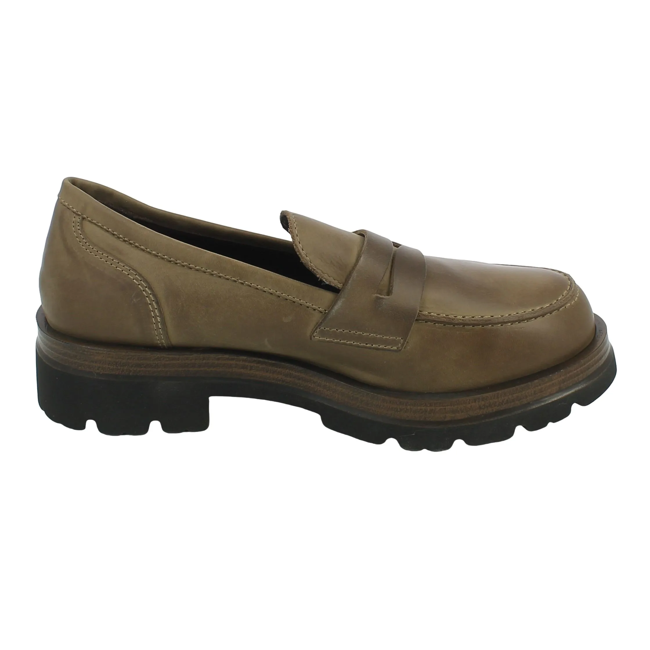 Igi&Co  Mocassino in pelle ingrassata taupe con para gomma 