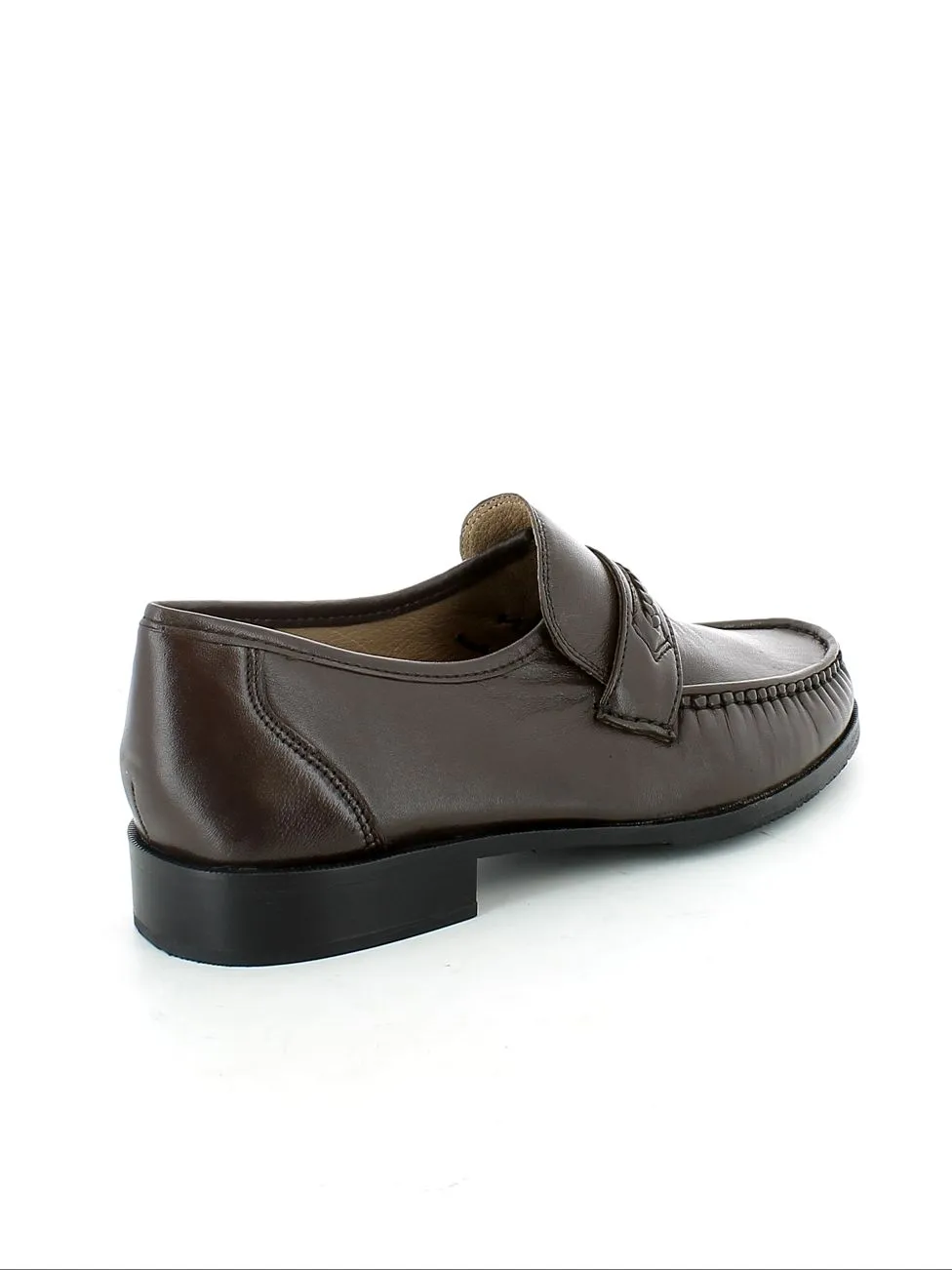 Le Comodone  Mocassino in pelle marrone con treccia 