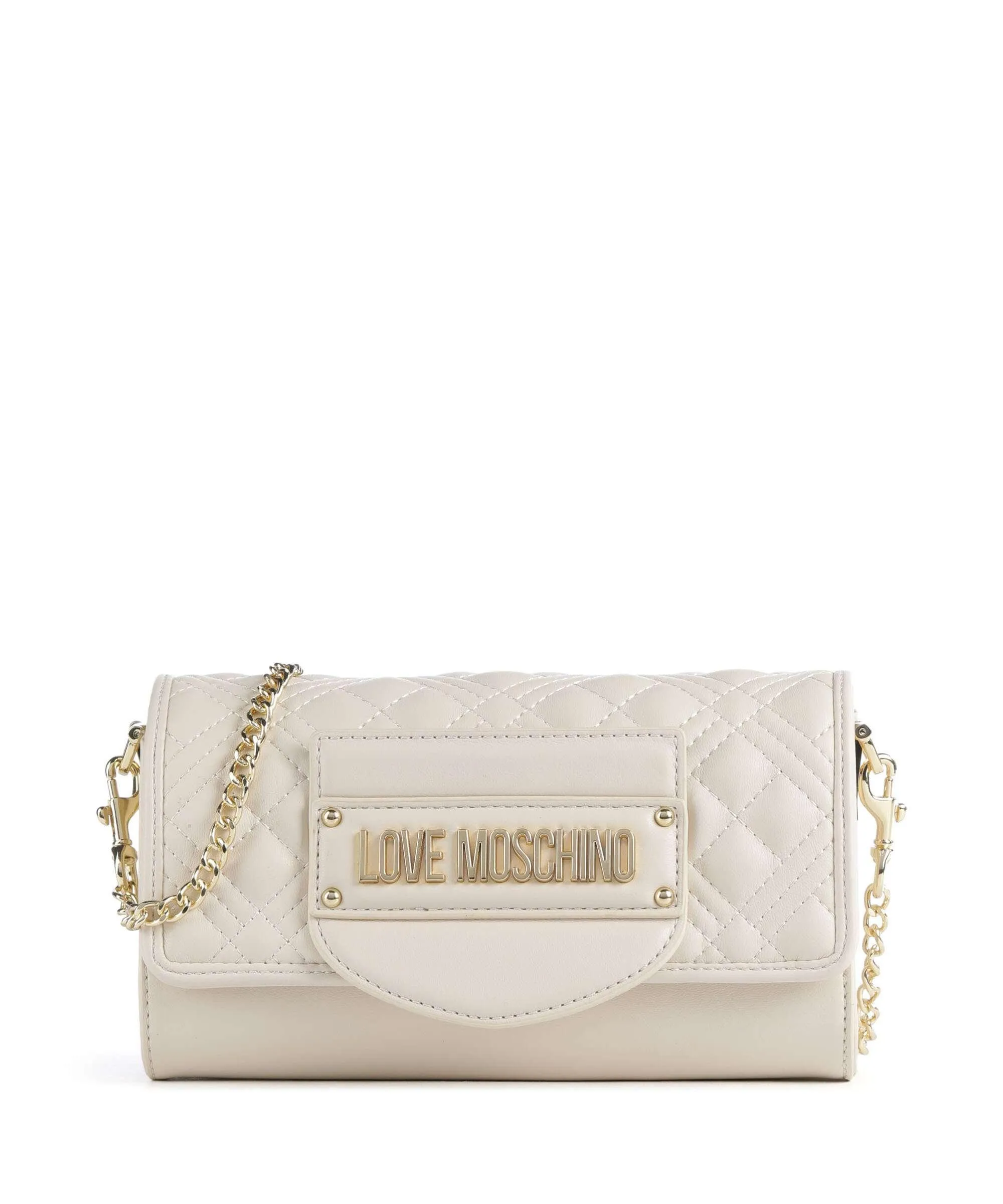 Love Moschino Quilted Borsa a tracolla pelle sintetica beige  