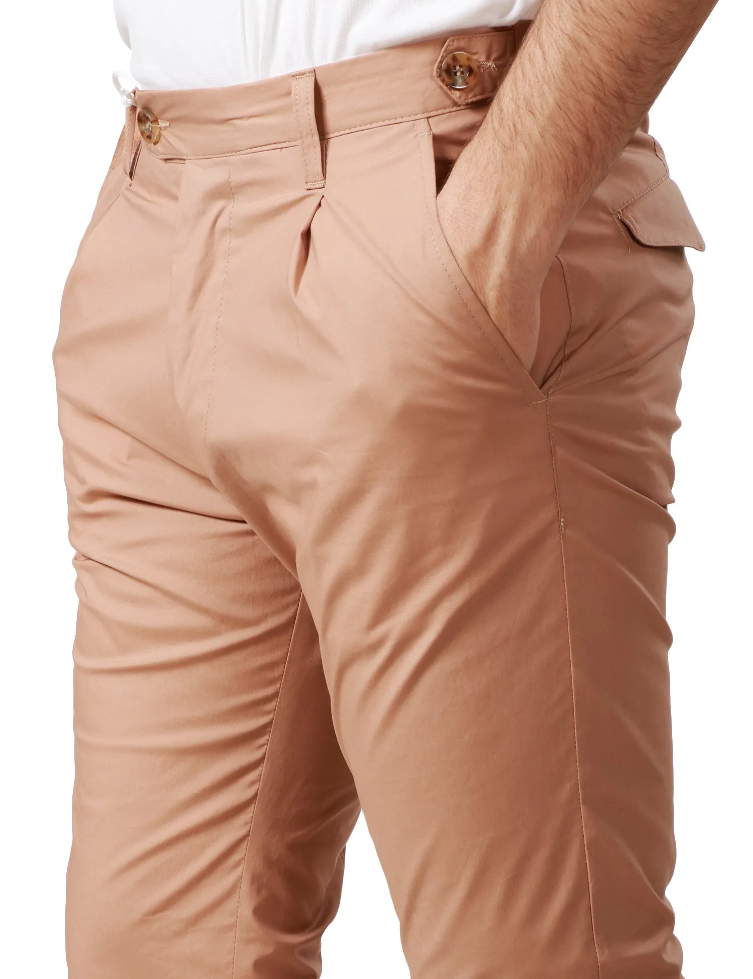 OFFICINA 36 PANTALONE UOMO OFFICINA 36 BEIGE SLIM FIT CON PINCES