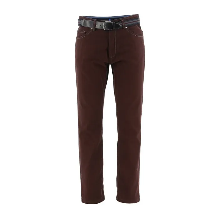 Pantalone 5 tasche Exner in cotone elasticizzato Bordeaux