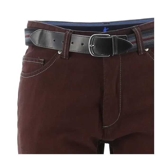 Pantalone 5 tasche Exner in cotone elasticizzato Bordeaux