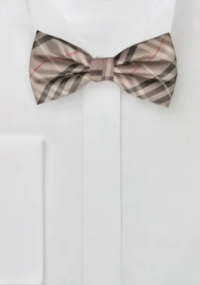 Papillon a quadri beige