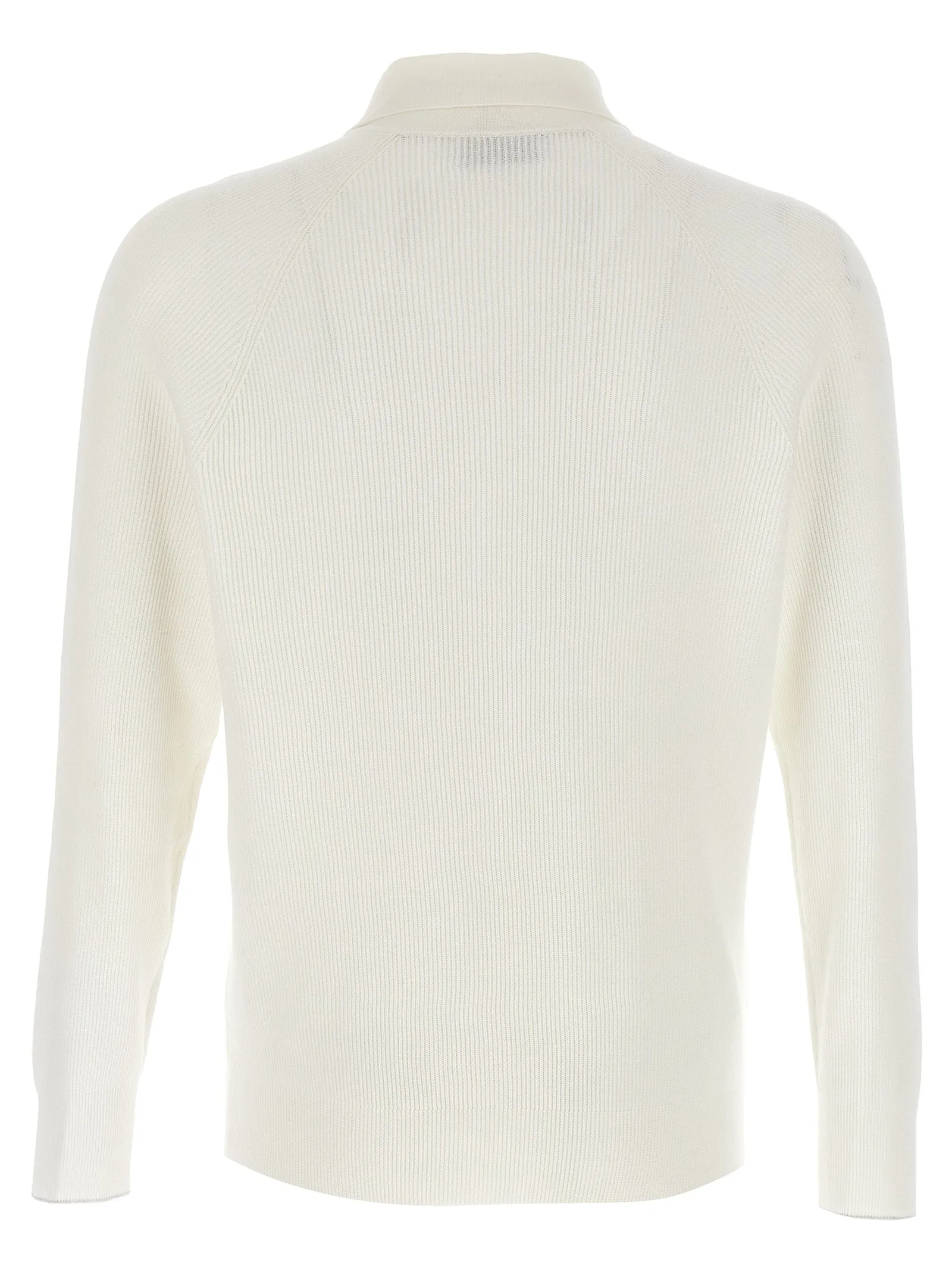 Ribbed  Shirt Polo Bianco
