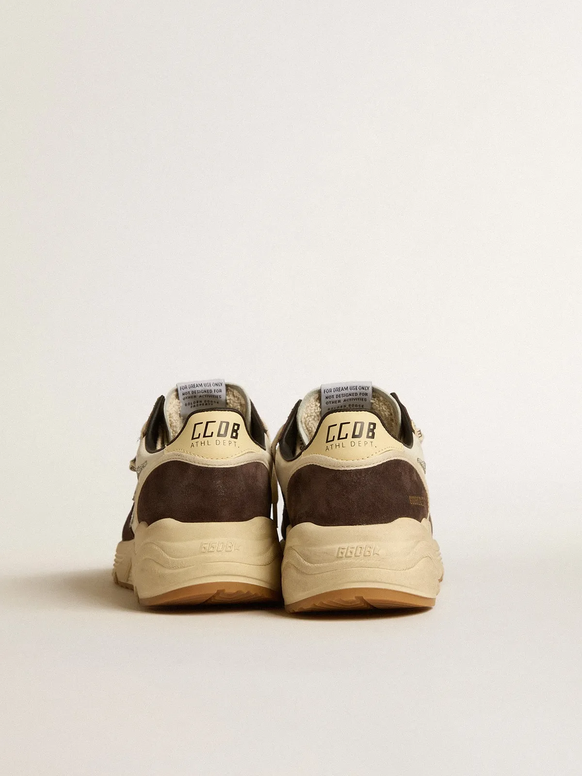 Running Sole LTD in nappa e suede marrone con stella in cristalli Swarovski