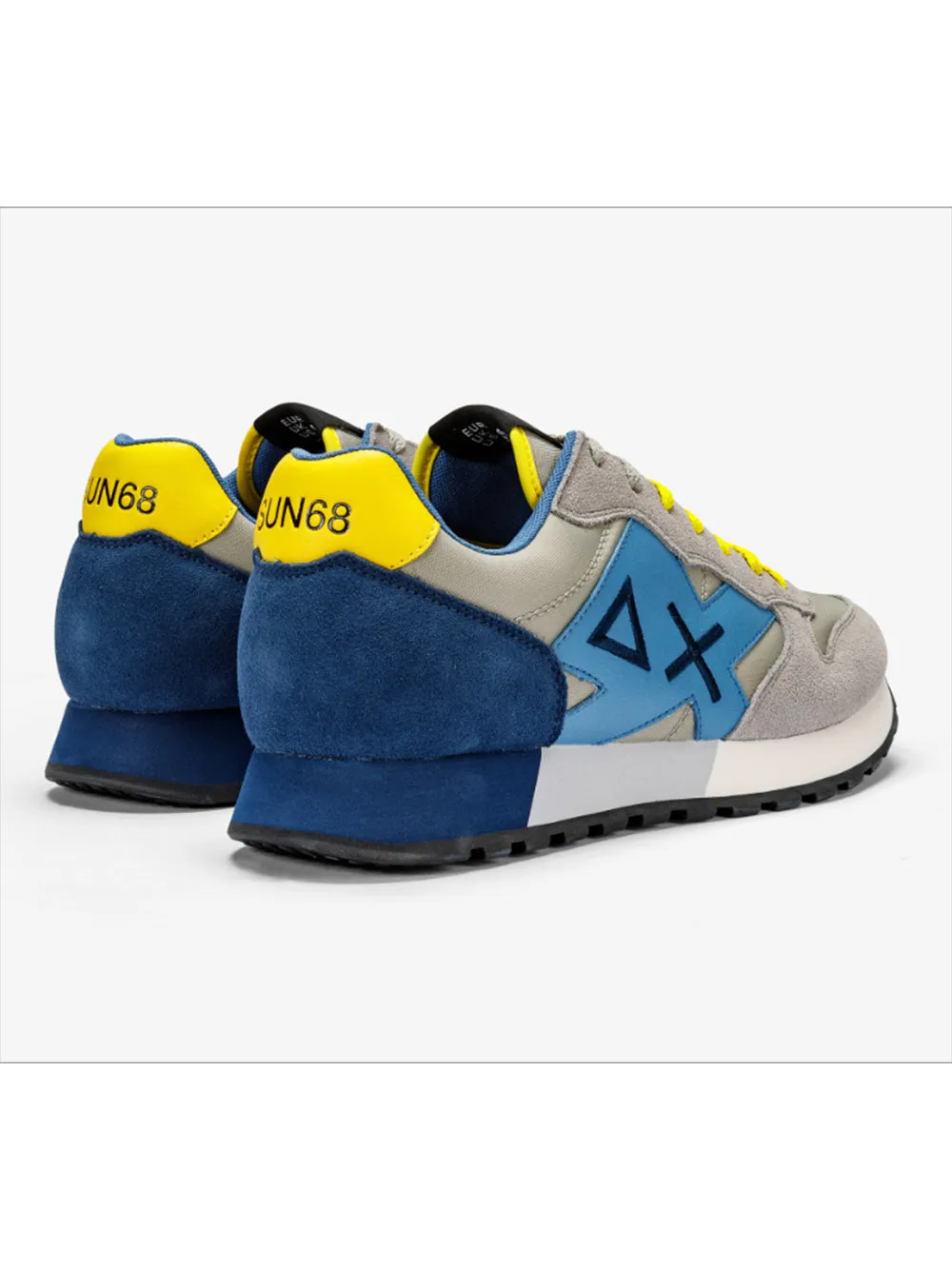Sneakers Sun68 Jaki Solid grigio azzurro giallo