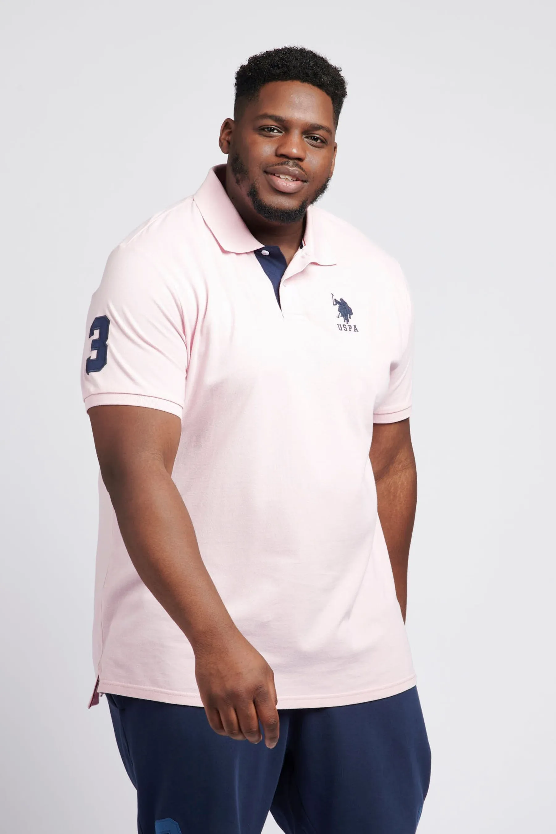 U.S. Polo Assn. Big & Tall Mens Player 3 Logo Pique Polo Shirt    