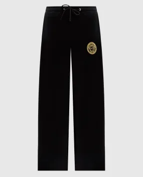 Versace Pantaloni della tuta neri con stampa logo Medusa 10165601A10156